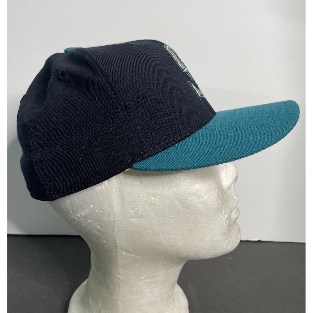 Vintage Seattle Mariners New Era 100% Wool Collection Hat Cap Mens 7 Made In USA - Picture 4 of 9